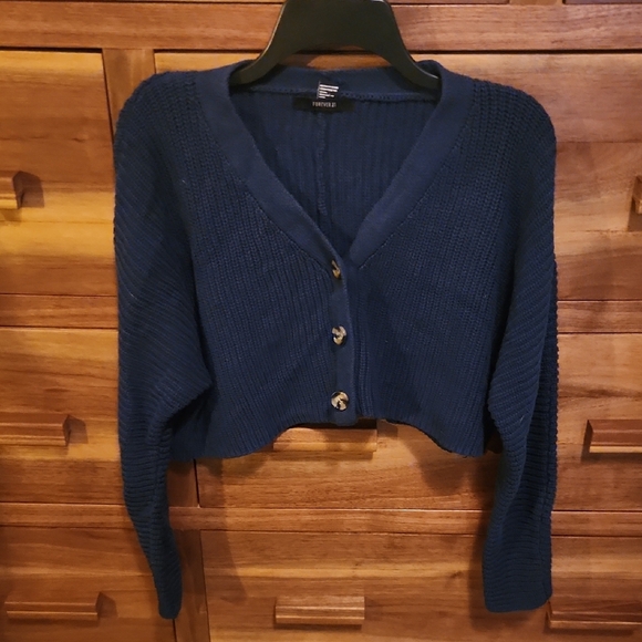 Forever 21 Deep Blue Knit Cardigan - Picture 1 of 5